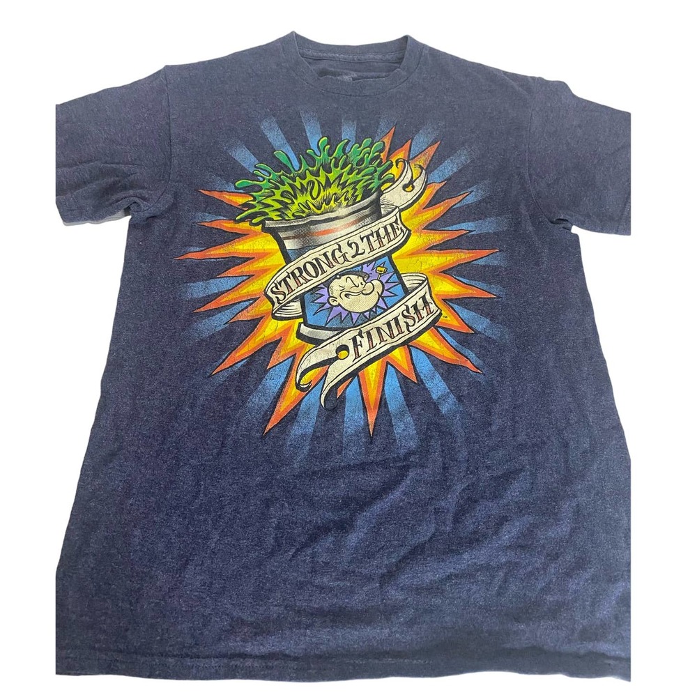 POPEYE Strong 2 the Finish T-shirt Size Small Blue
